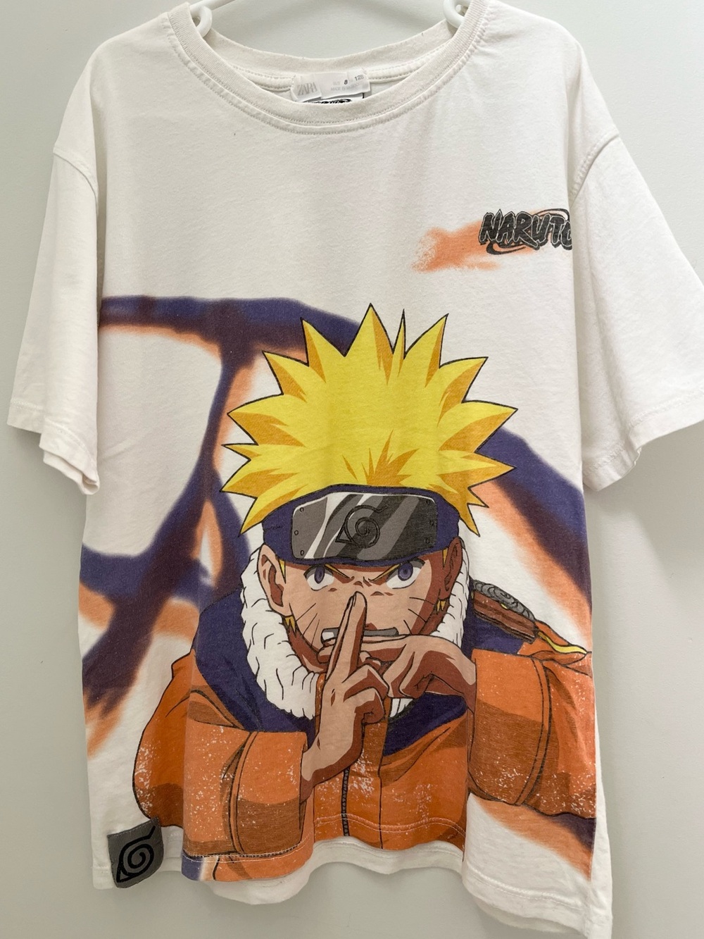 Zara White Naruto Logo Tee